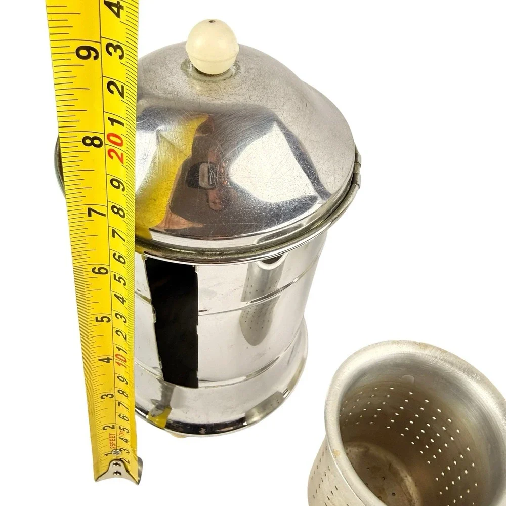 Vintage Ever-Hot Teapot Set Insulated Chrome Cozy Ceramic Pitcher Infuser Retro